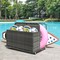 Pool Float Storage Box Outdoor Rolling Poolside Storage Basket Organizer for Patio PE Rattan Pool Caddy with Wheels for Cushions, Floaties, Noodles, Life Vests, Beach Balls, Toys